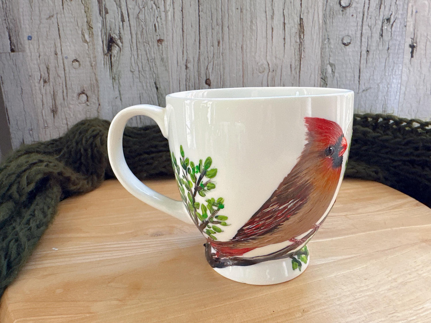 Hand Painted Cardinal Mug, Personalized Bird Lover Gift, Cardinal Gift for Mom, Memorial Gift, Bird Couple Coffee Cup