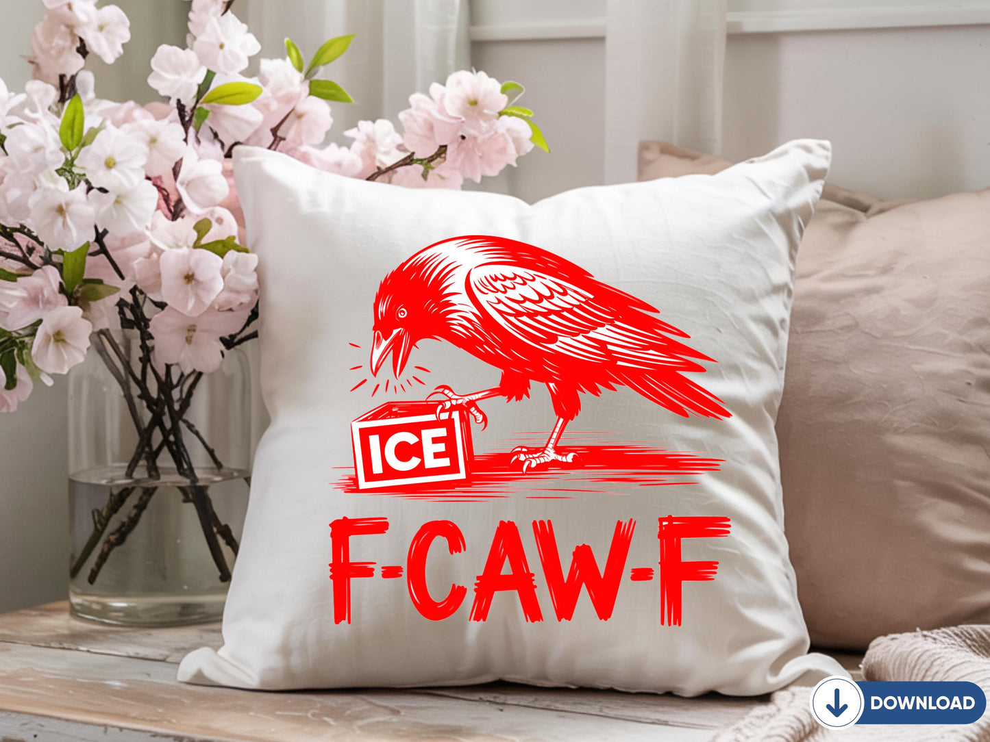 Digital F Caw F Ice PNG, Black Raven, Anti ICE, Protest, No Ice, Resistance, Immigration Justice, Anti Racist, Civil Rights,  ICE Out