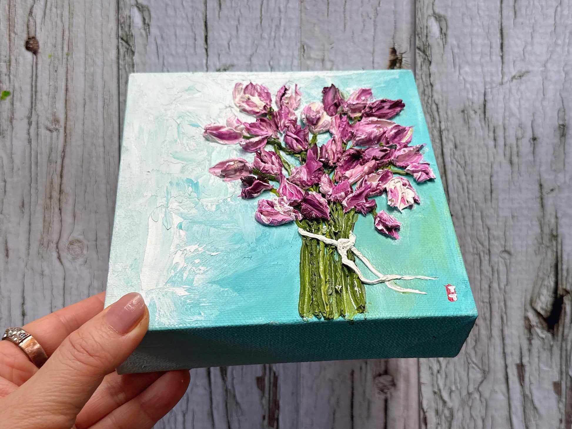 Original Tulip Oil Painting On Canvas, Tulip Lover Gift