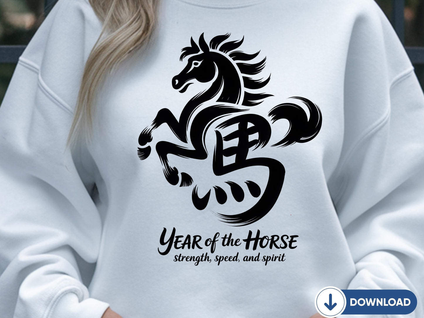 Digital Horse PNG, Chinese Horse New Year 2026, Horse Year, Chinese Zodiac, China New Year 2026, Lunar New Year Horse Gift, Horse Lover Gift