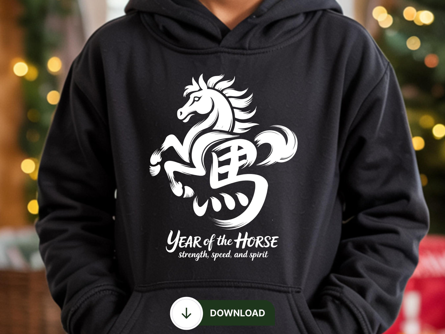 Digital Horse PNG, Chinese Horse New Year 2026, Horse Year, Chinese Zodiac, China New Year 2026, Lunar New Year Horse Gift, Horse Lover Gift