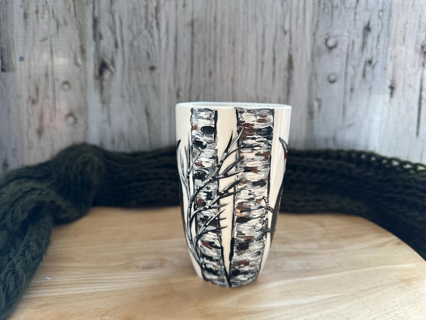 Hand-Painted Pileated Woodpecker Mug: Bird Lover Gift, Woodpecker Bird, Mom, Dad, Grandma, Grandpa, Boss Gift