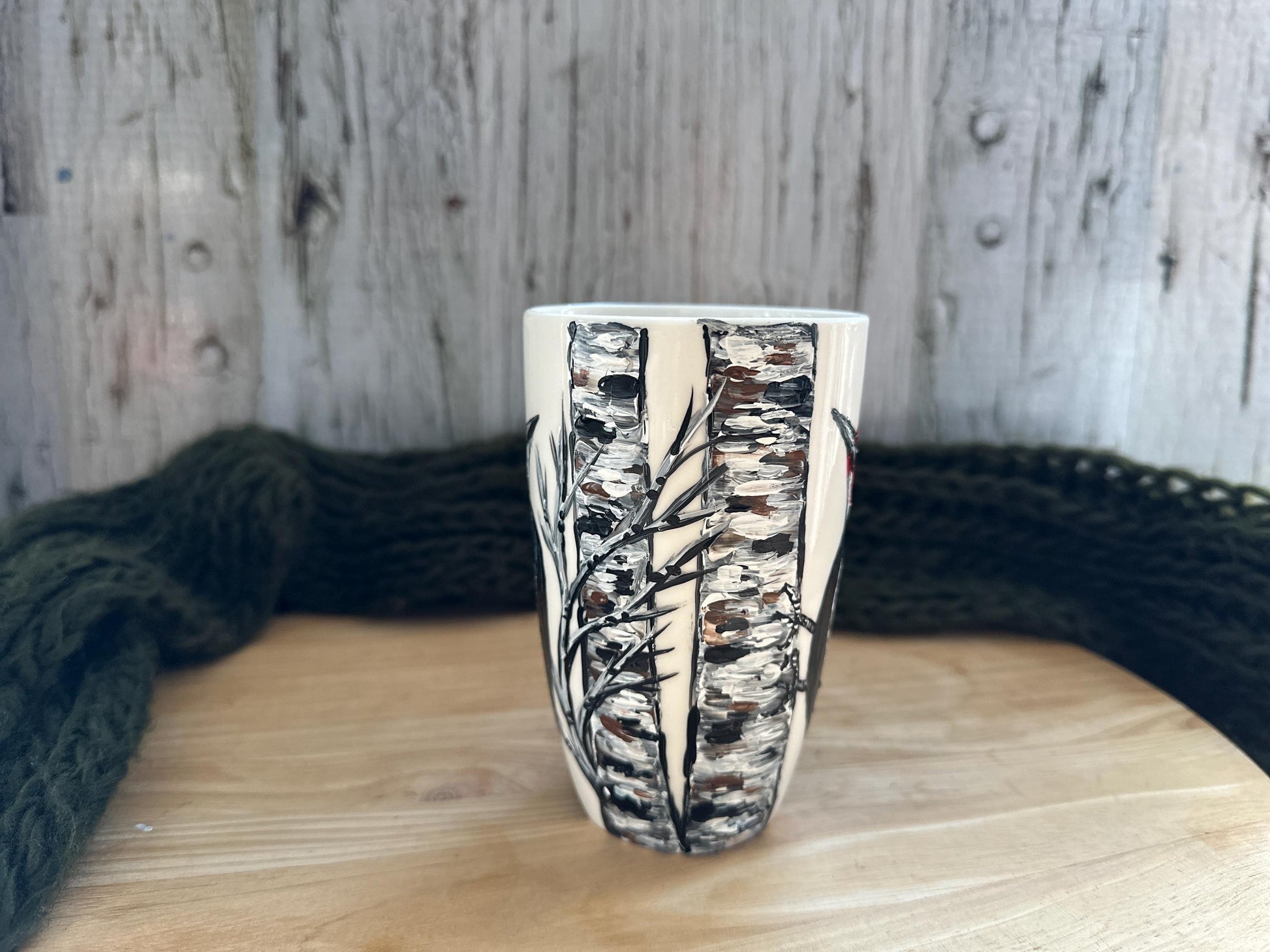 Hand-Painted Pileated Woodpecker Mug: Bird Lover Gift, Woodpecker Bird, Mom, Dad, Grandma, Grandpa, Boss Gift