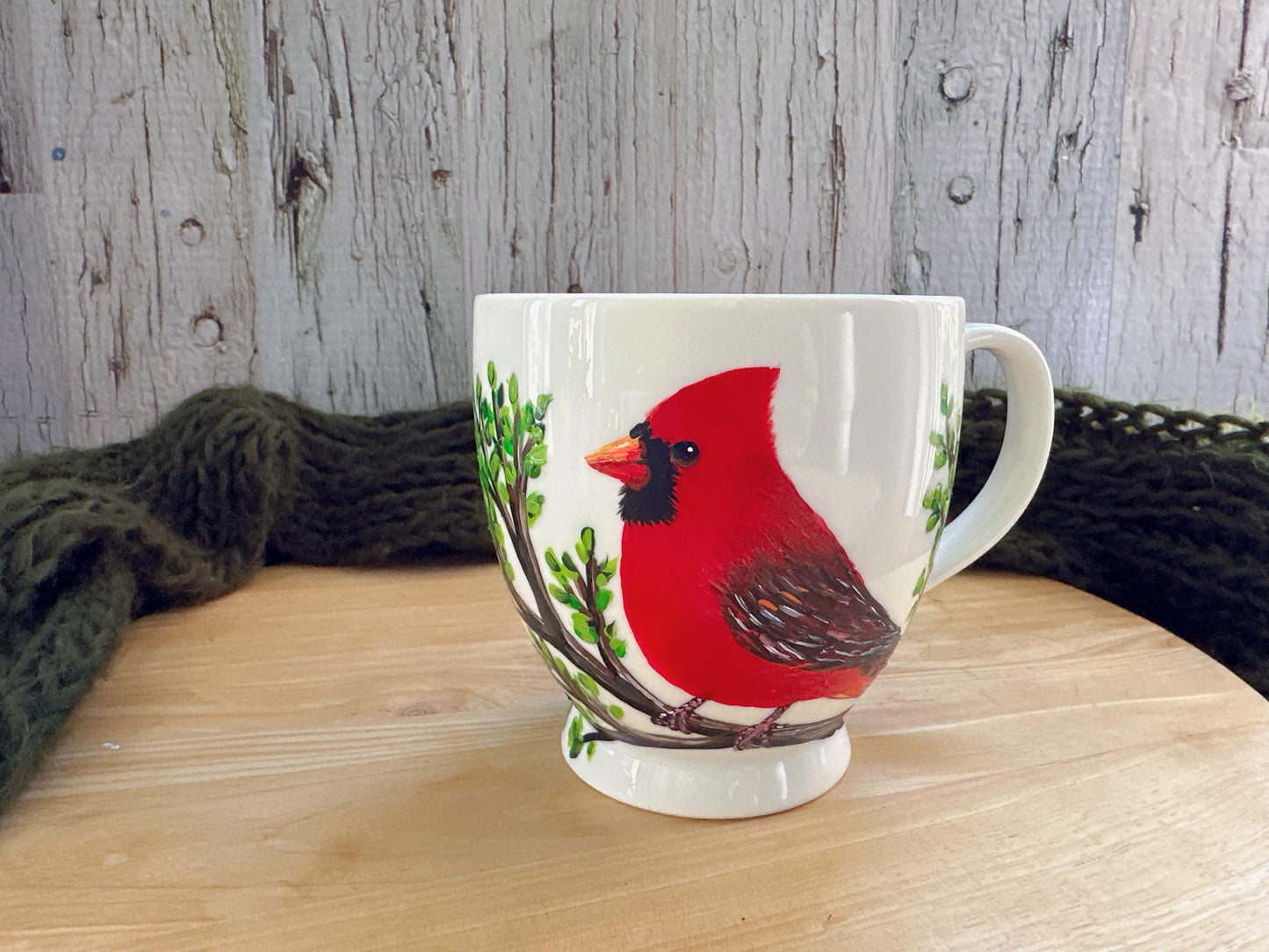 Hand Painted Cardinal Mug, Personalized Bird Lover Gift, Cardinal Gift for Mom, Memorial Gift, Bird Couple Coffee Cup
