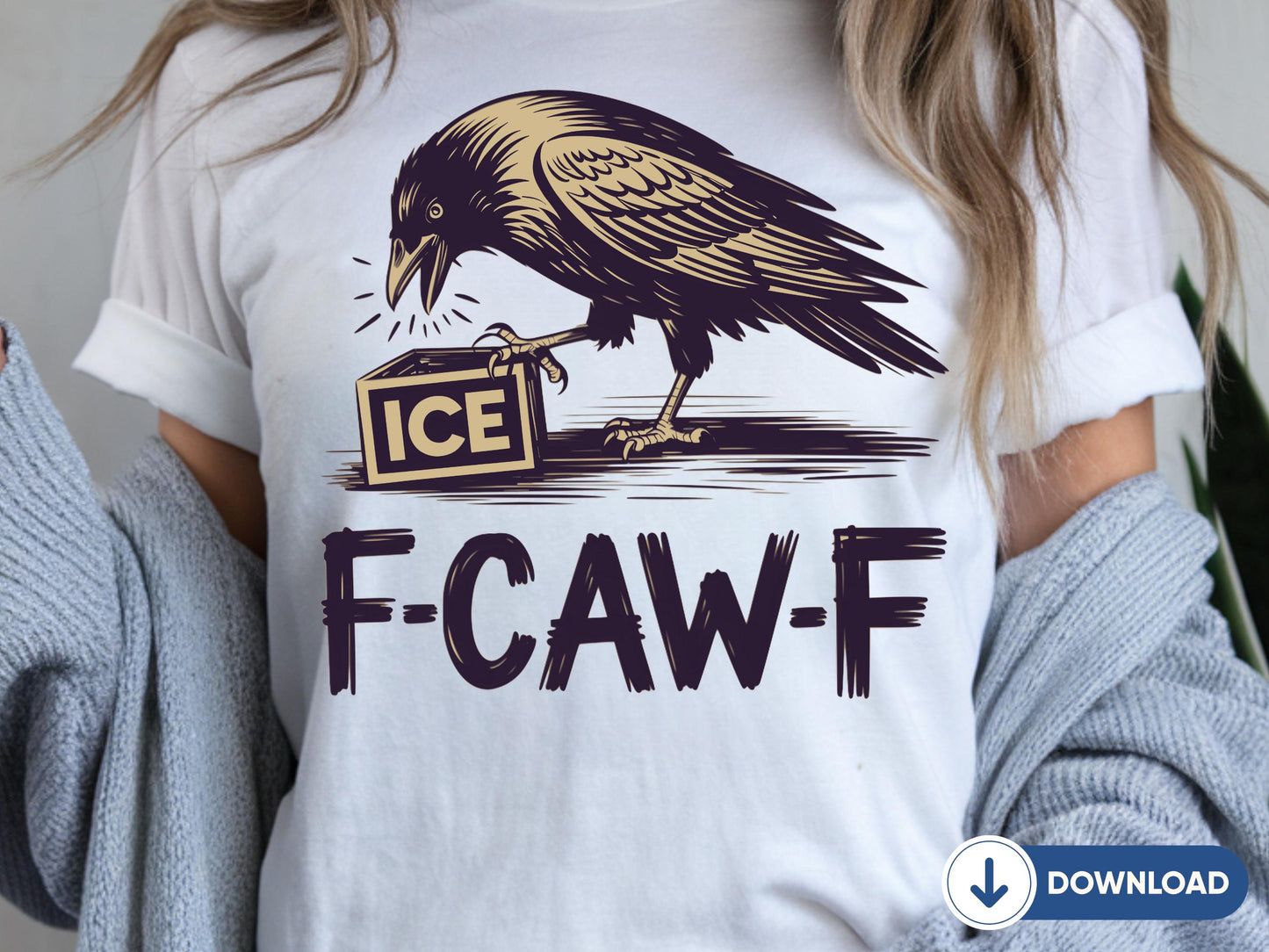 Digital F Caw F Ice PNG, Black Raven, Anti ICE, Protest, No Ice, Resistance, Immigration Justice, Anti Racist, Civil Rights,  ICE Out