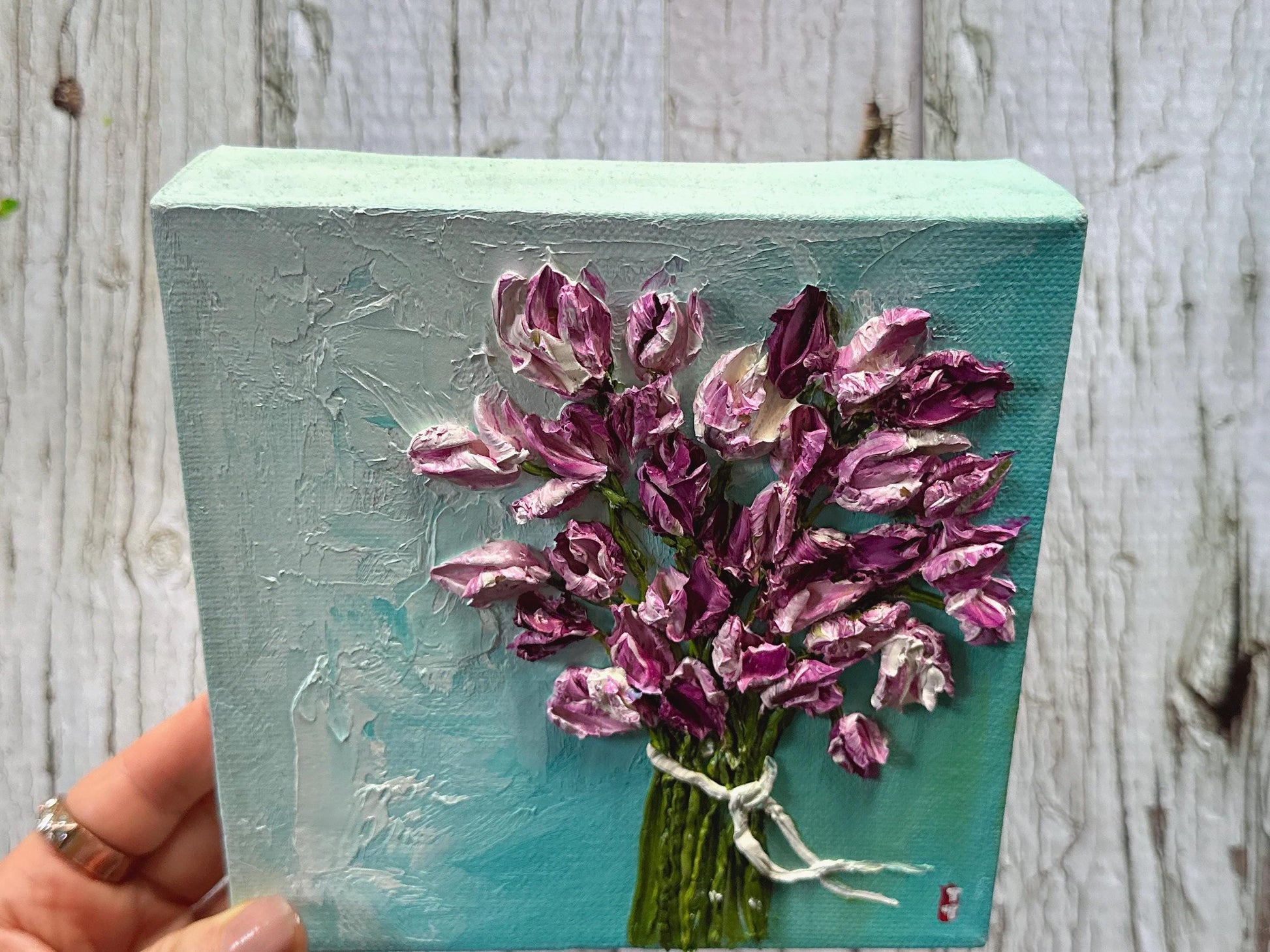 Original Tulip Oil Painting On Canvas, Tulip Lover Gift