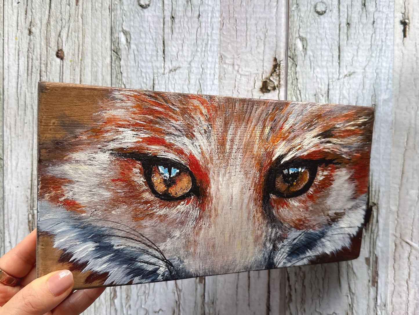 Fox Painting on Wood, Cabin decor, Cabin wall decor, Cottage decor, Farmhouse decor, Fox lover gift, Woodland wall decor, Woodland art