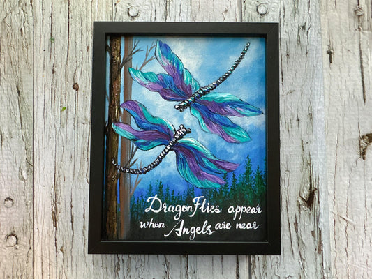 Dragonfly Acrylic Painting: Sympathy Gift, Remembrance Wall Art