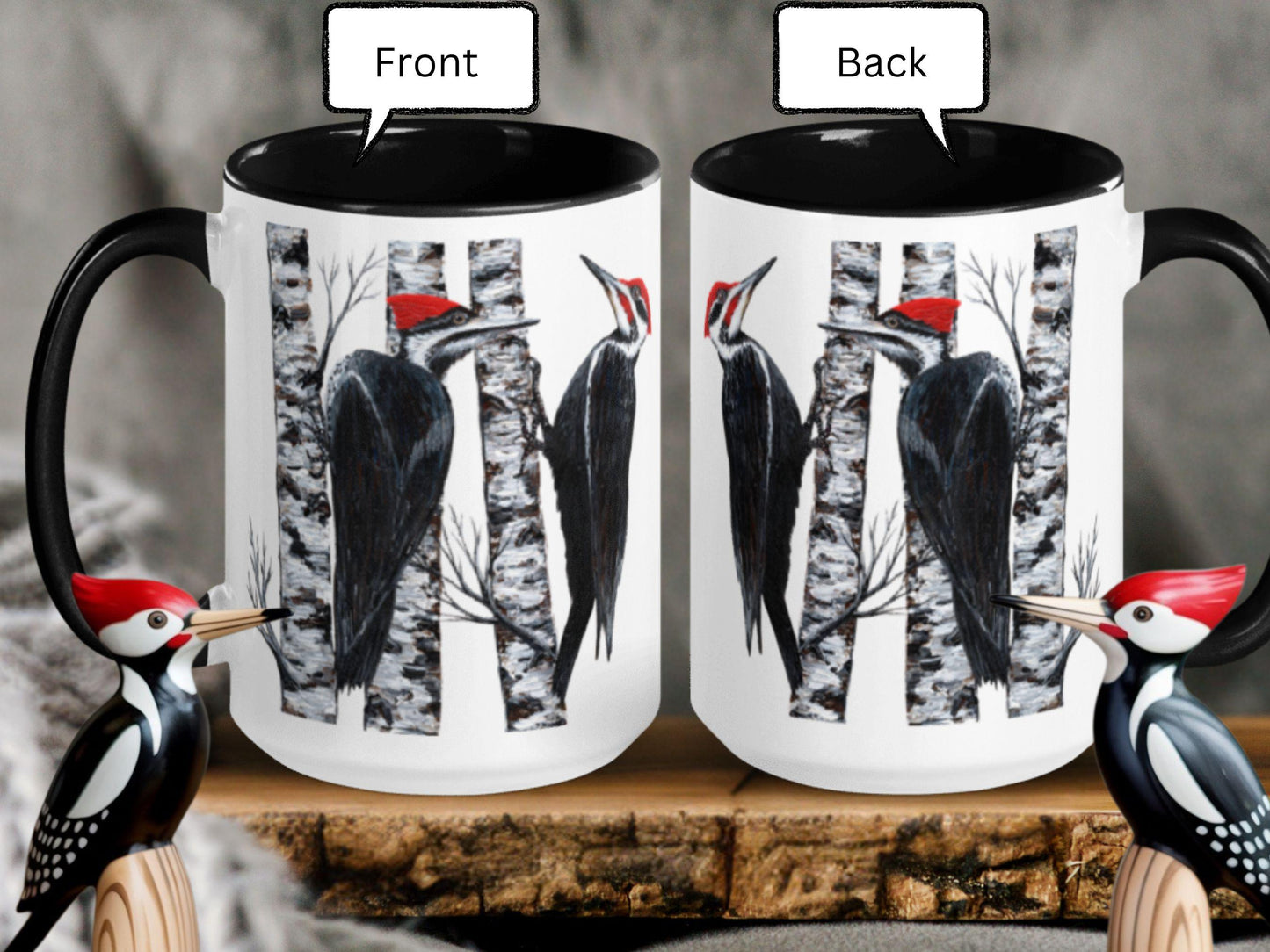 Personalized Pileated Woodpecker Mug: Bird Lover Gift, Woodpecker Bird, Mom, Dad, Grandma, Grandpa, Boss Gift