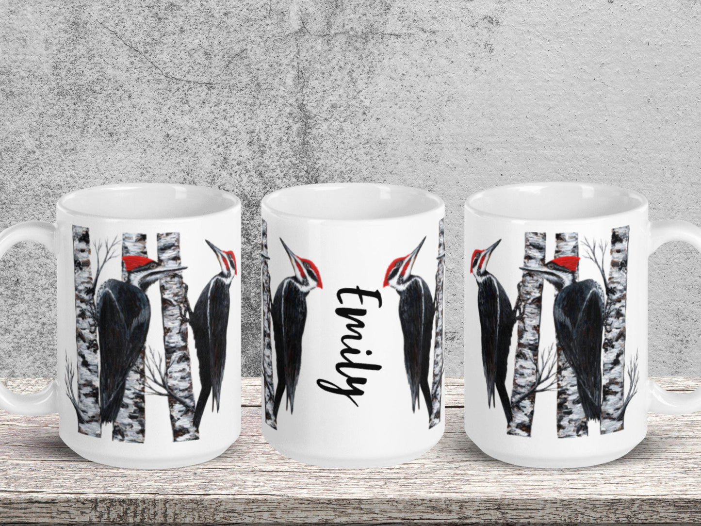 Personalized Pileated Woodpecker Mug: Bird Lover Gift, Woodpecker Bird, Mom, Dad, Grandma, Grandpa, Boss Gift