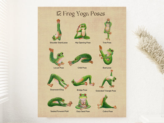 Frog Yoga Poses Art Print