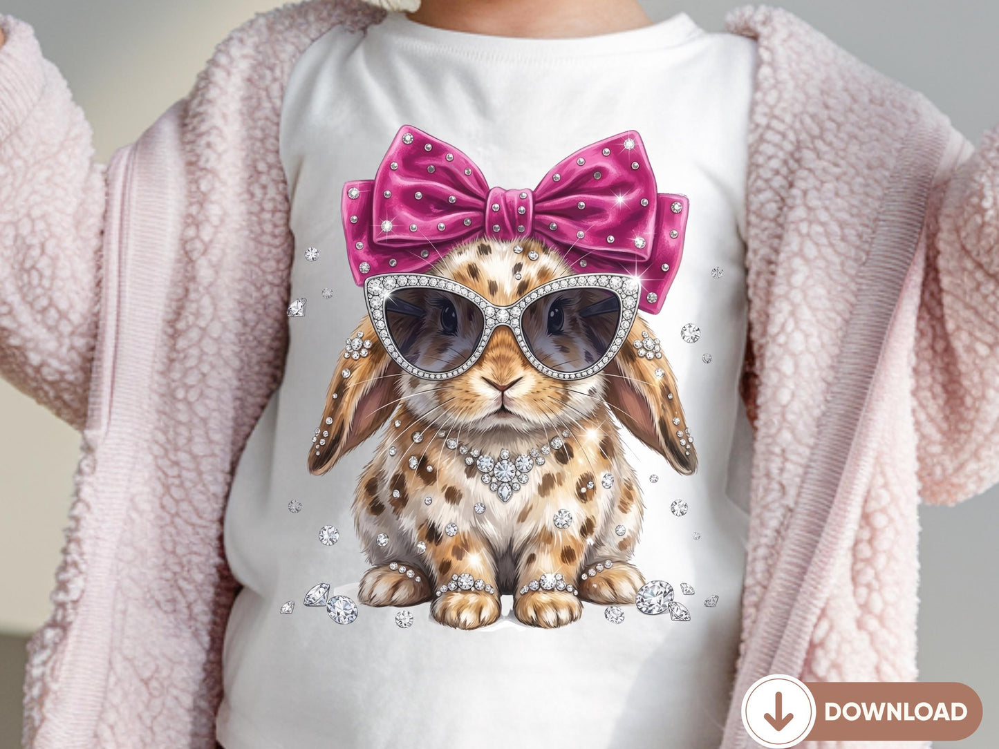 3 Leopard Bunny PNG, Bunny Lover T-Shirt, Cute Rabbit Graphic Tee Download, Coquette Leopard Bunny, Trendy Easter Bunny, Bunny Lover Gift