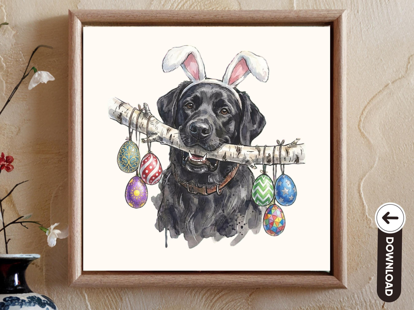 Black Labrador Easter PNG, Lab Bunny Ears Dog Shirt Design, Funny Easter Dog, Labrador Retriever Lover Gift, Bunny Ears (Digital Download)