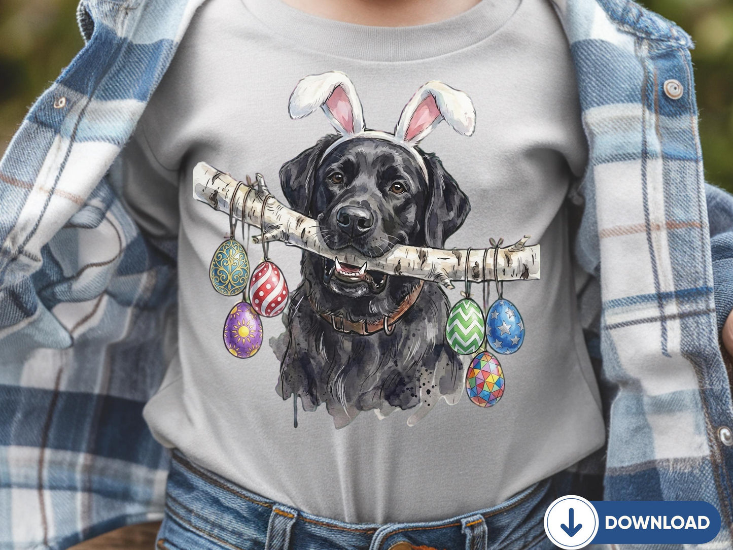 Black Labrador Easter PNG, Lab Bunny Ears Dog Shirt Design, Funny Easter Dog, Labrador Retriever Lover Gift, Bunny Ears (Digital Download)