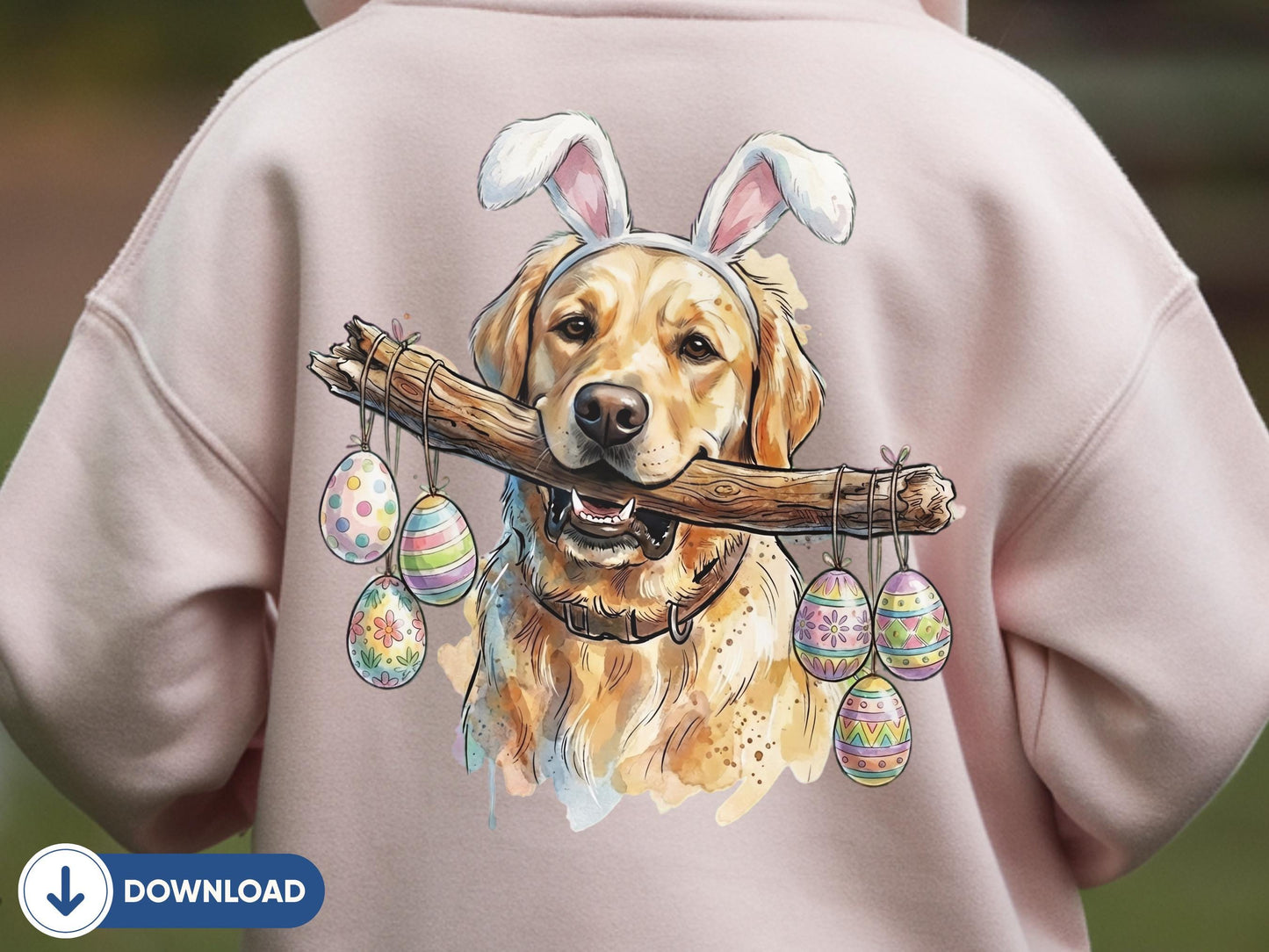 Golden Retriever Easter PNG, Bunny Ears Dog, Funny Easter Dog, Dog Lover Gift, Bunny Ears Dog, Easter Egg (Digital Download)