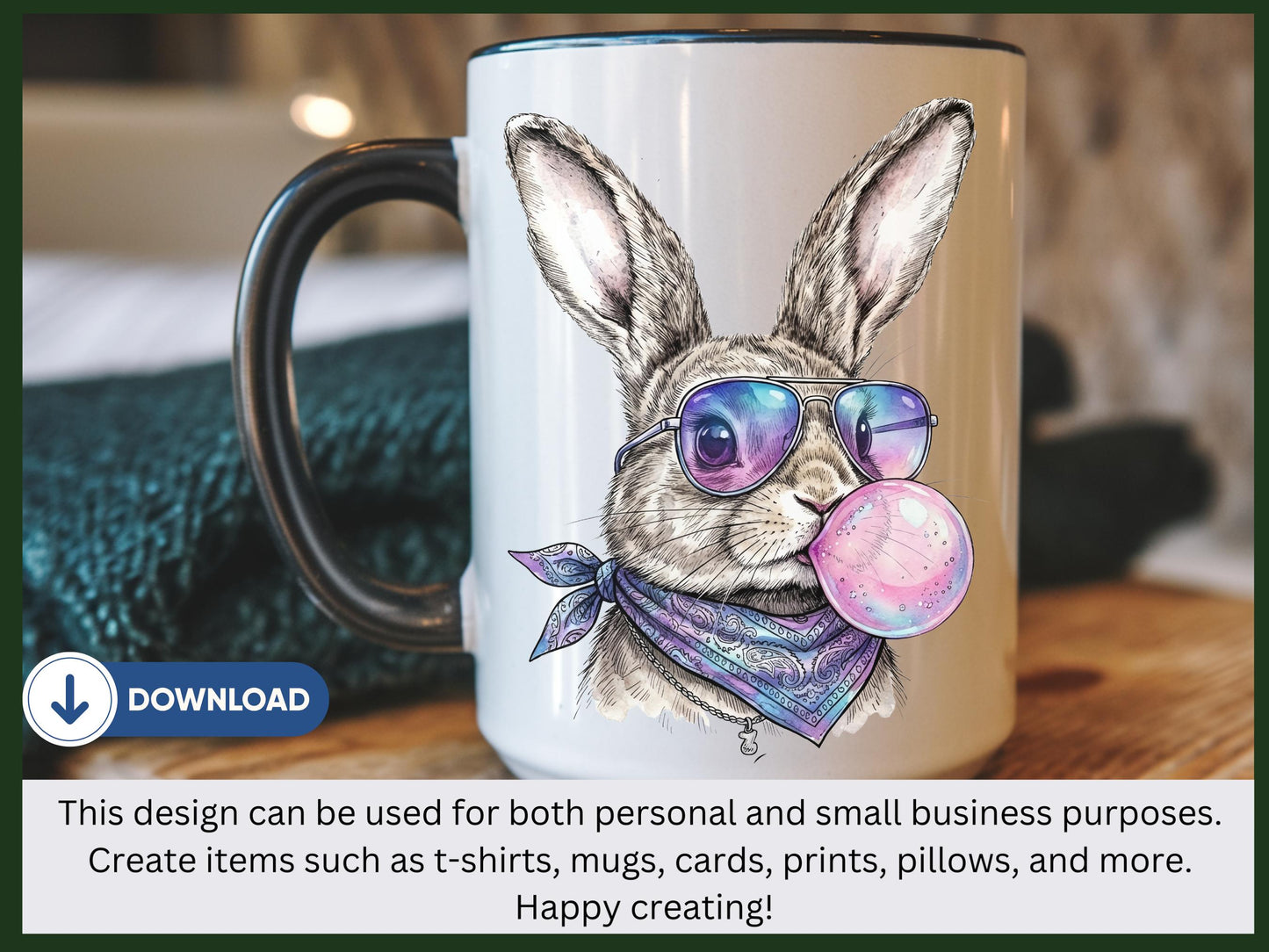 Funny Bubblegum Bunny PNG, Retro Bunny With Sunglasses, Cool Easter Bunny Face, Bunny Lover Gift, Spring Rabbit Shirt Design