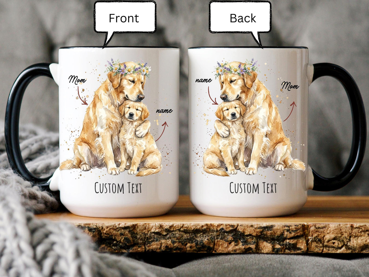 Personalized Golden Retriever Mom Mug