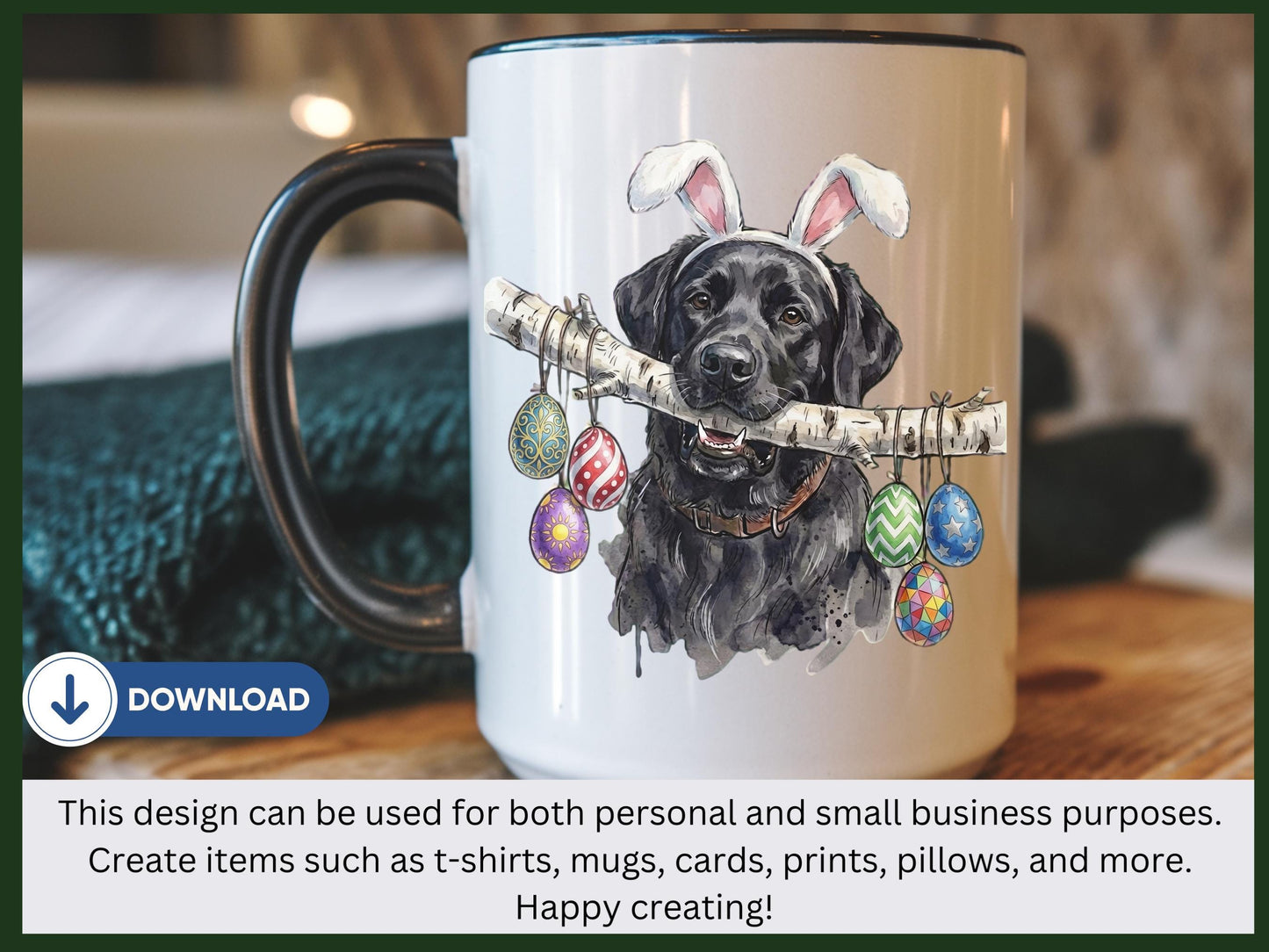 Black Labrador Easter PNG, Lab Bunny Ears Dog Shirt Design, Funny Easter Dog, Labrador Retriever Lover Gift, Bunny Ears (Digital Download)