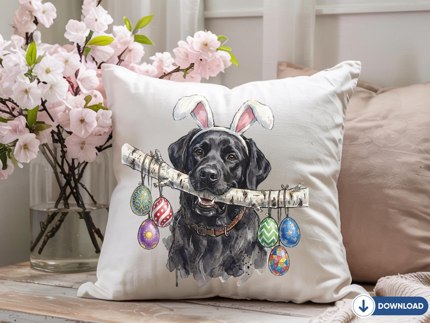 Black Labrador Easter PNG, Lab Bunny Ears Dog Shirt Design, Funny Easter Dog, Labrador Retriever Lover Gift, Bunny Ears (Digital Download)