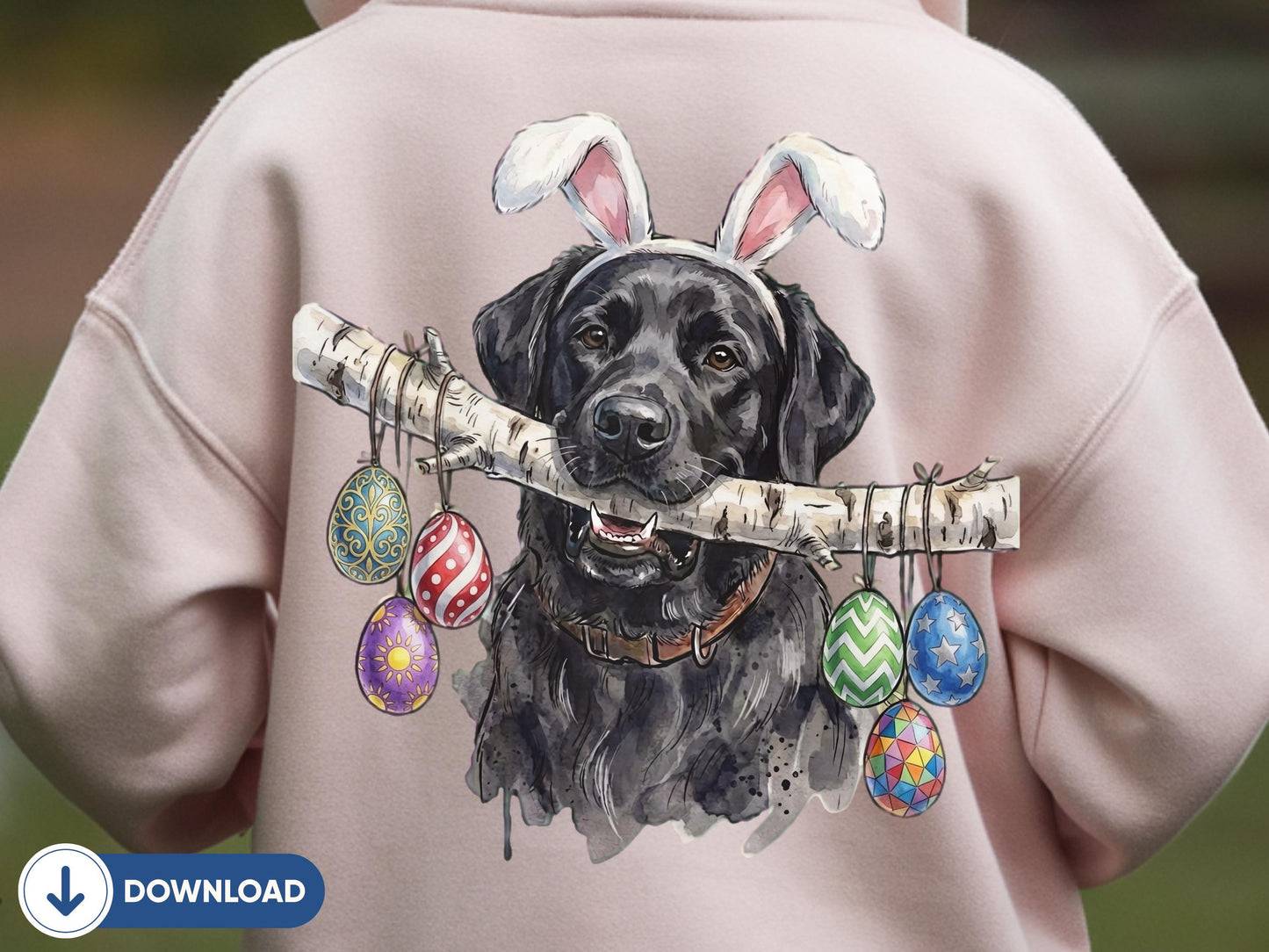 Black Labrador Easter PNG, Lab Bunny Ears Dog Shirt Design, Funny Easter Dog, Labrador Retriever Lover Gift, Bunny Ears (Digital Download)