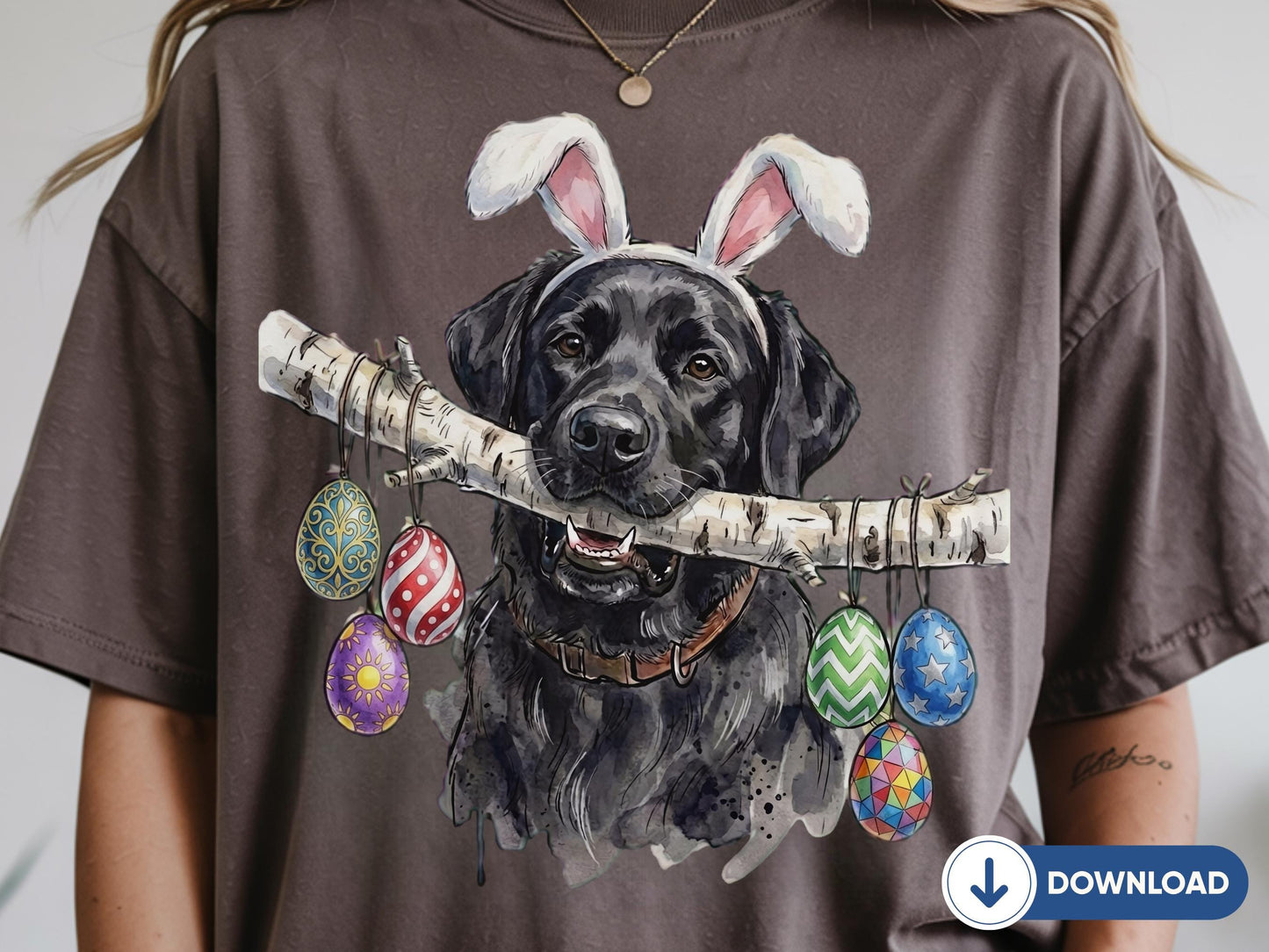 Black Labrador Easter PNG, Lab Bunny Ears Dog Shirt Design, Funny Easter Dog, Labrador Retriever Lover Gift, Bunny Ears (Digital Download)