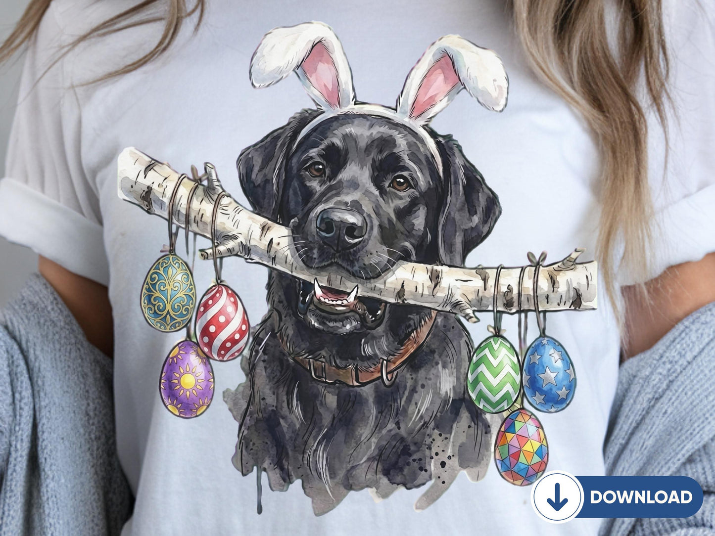 Black Labrador Easter PNG, Lab Bunny Ears Dog Shirt Design, Funny Easter Dog, Labrador Retriever Lover Gift, Bunny Ears (Digital Download)