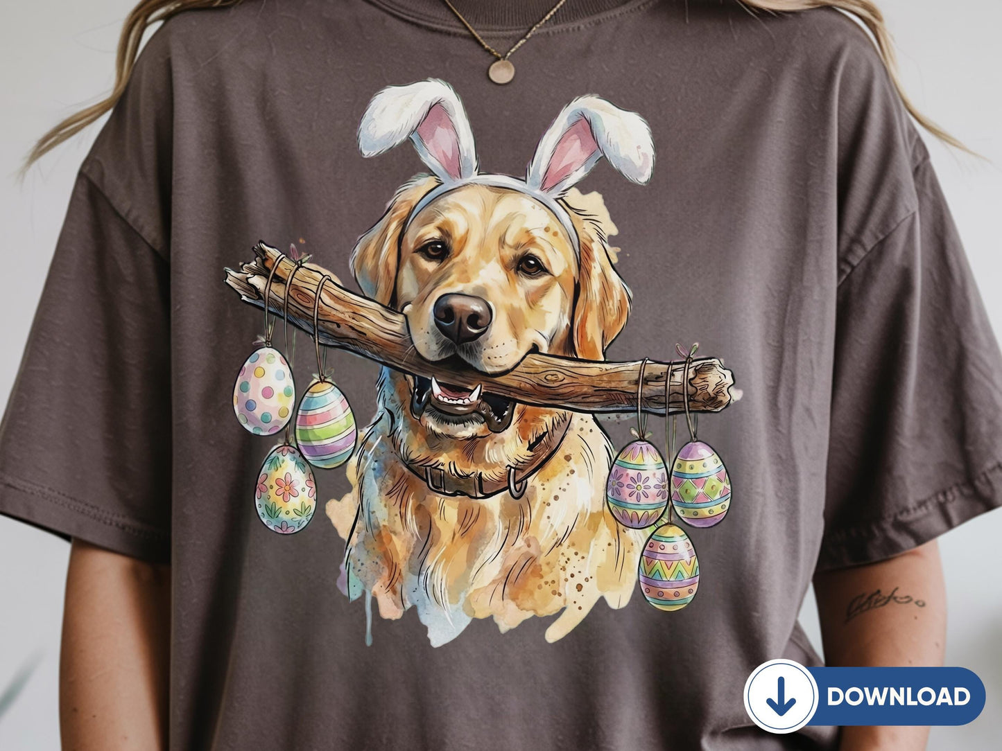 Golden Retriever Easter PNG, Bunny Ears Dog, Funny Easter Dog, Dog Lover Gift, Bunny Ears Dog, Easter Egg (Digital Download)