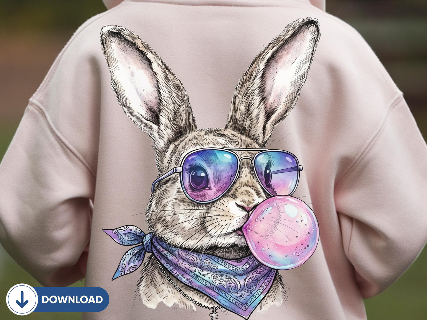 Funny Bubblegum Bunny PNG, Retro Bunny With Sunglasses, Cool Easter Bunny Face, Bunny Lover Gift, Spring Rabbit Shirt Design