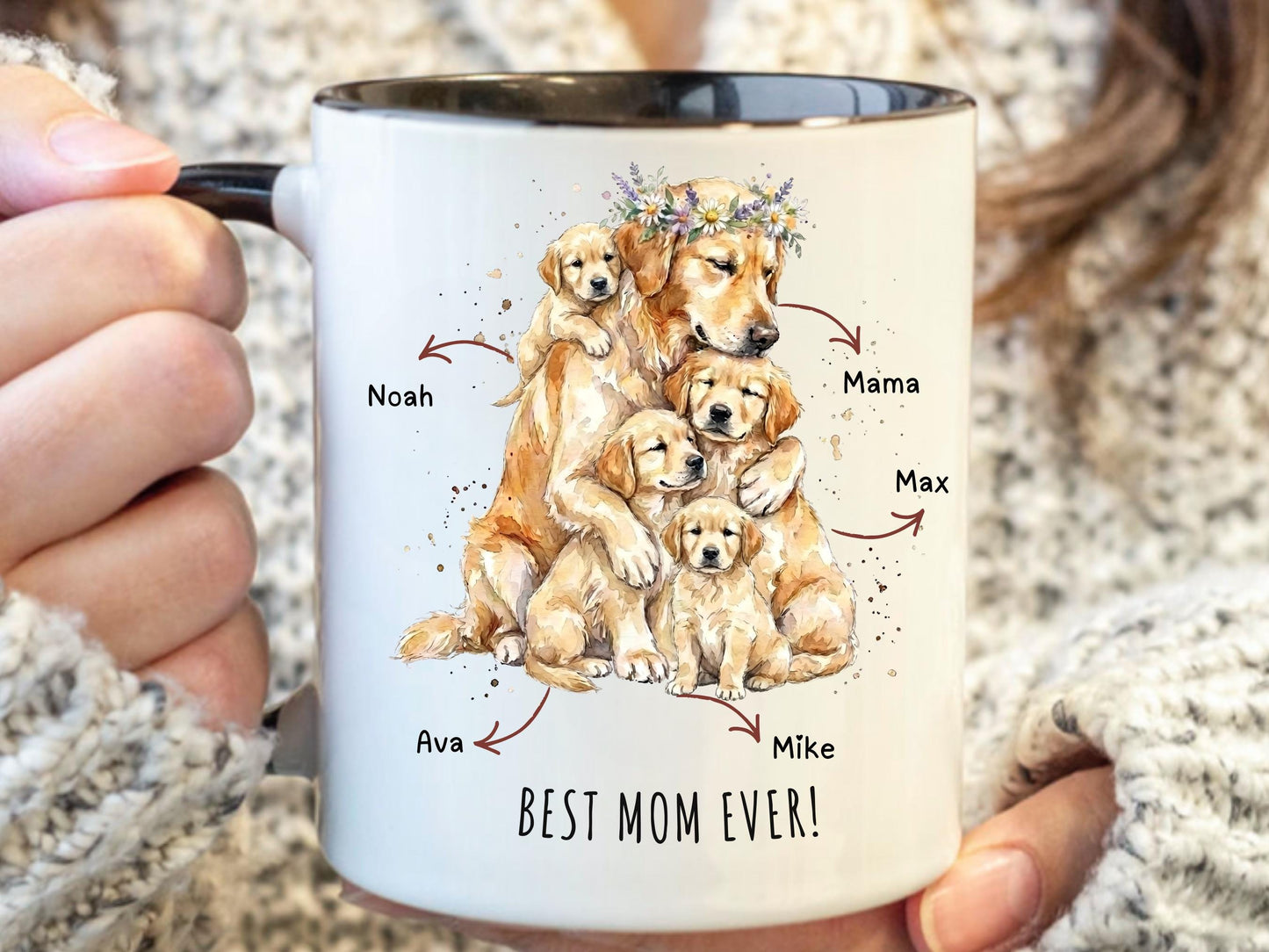 Personalized Golden Retriever Mom Mug