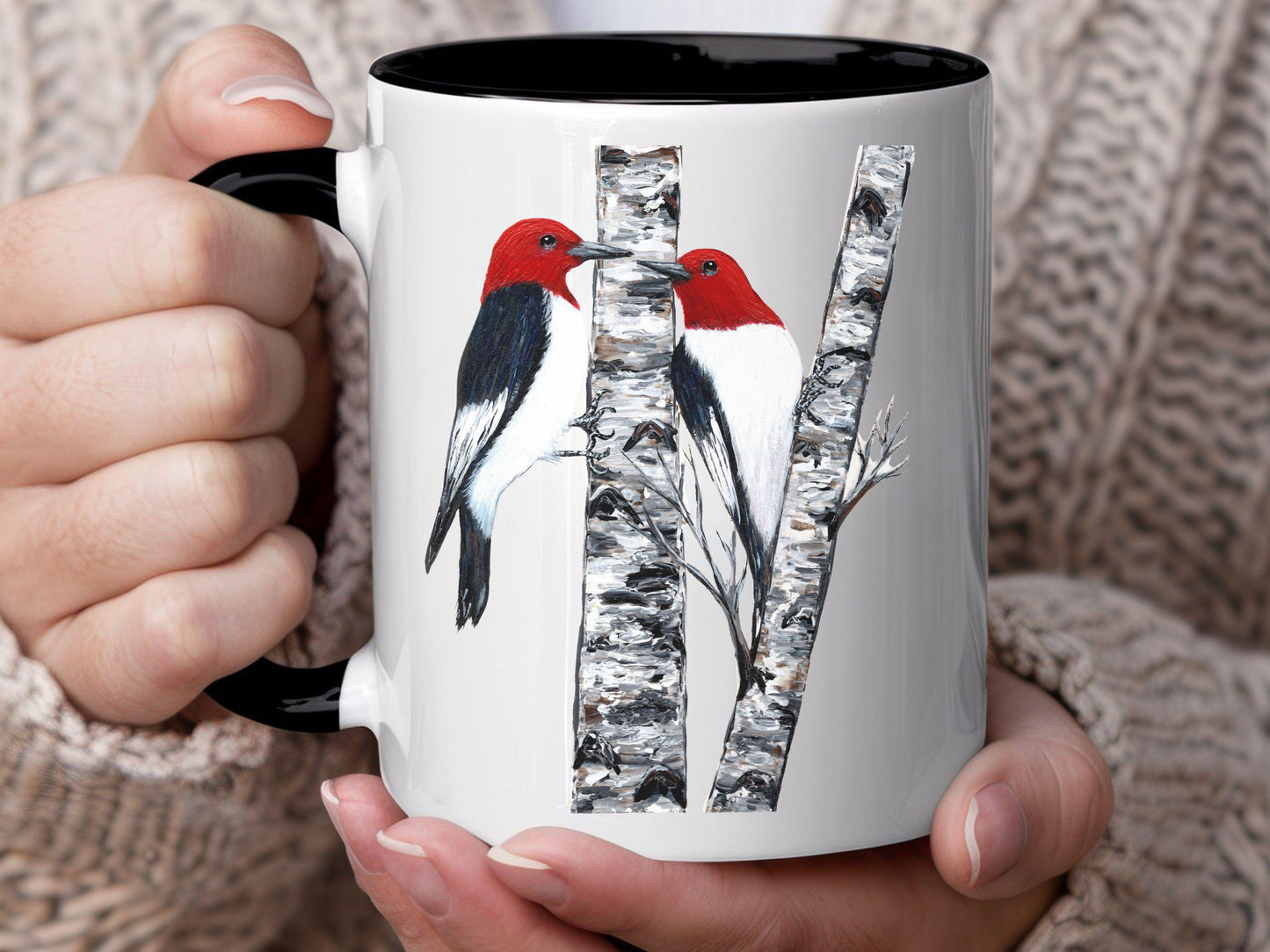 Personalized Red-Headed Woodpecker Mug, Bird Lover Gift, Woodpecker Bird, Mom, Dad, Grandma, Grandpa, Teacher, Boss Gift