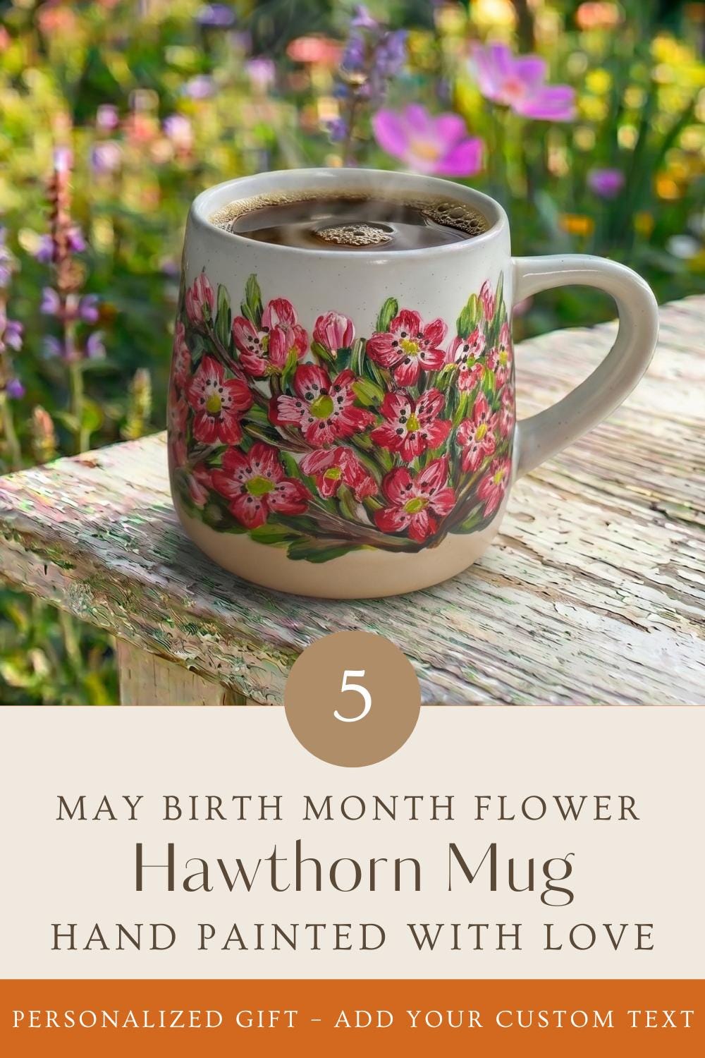 Custom Hand Painted Water Lily Mug, July Birth Flower Coffee Cup, Personalized Gift for Teacher