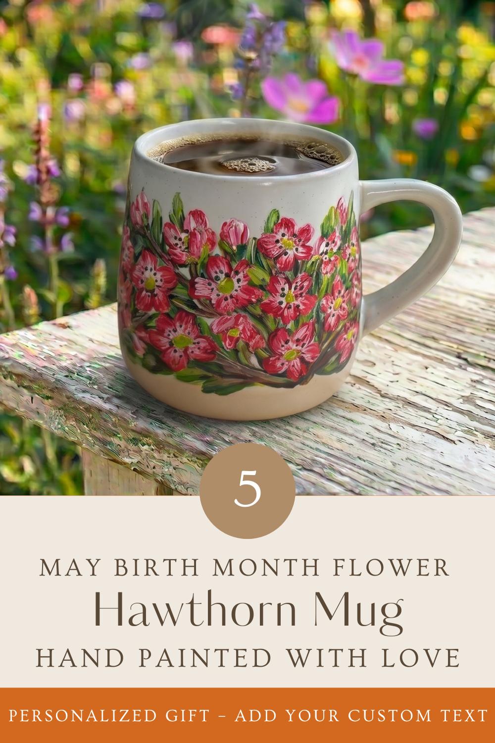 Custom Hand Painted  Violet Mug, Personalized Floral Coffee Cup, Unique Housewarming Gift for Grandma, Birth Month Flower Gift