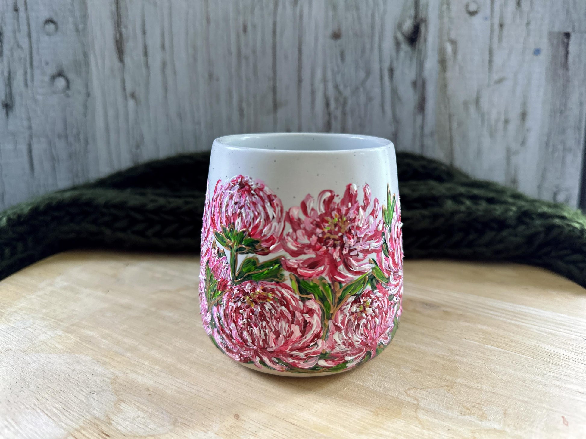 Custom Hand Painted Chrysanthemum Mug, November Birth Flower Coffee Cup, Personalized Gift for Him