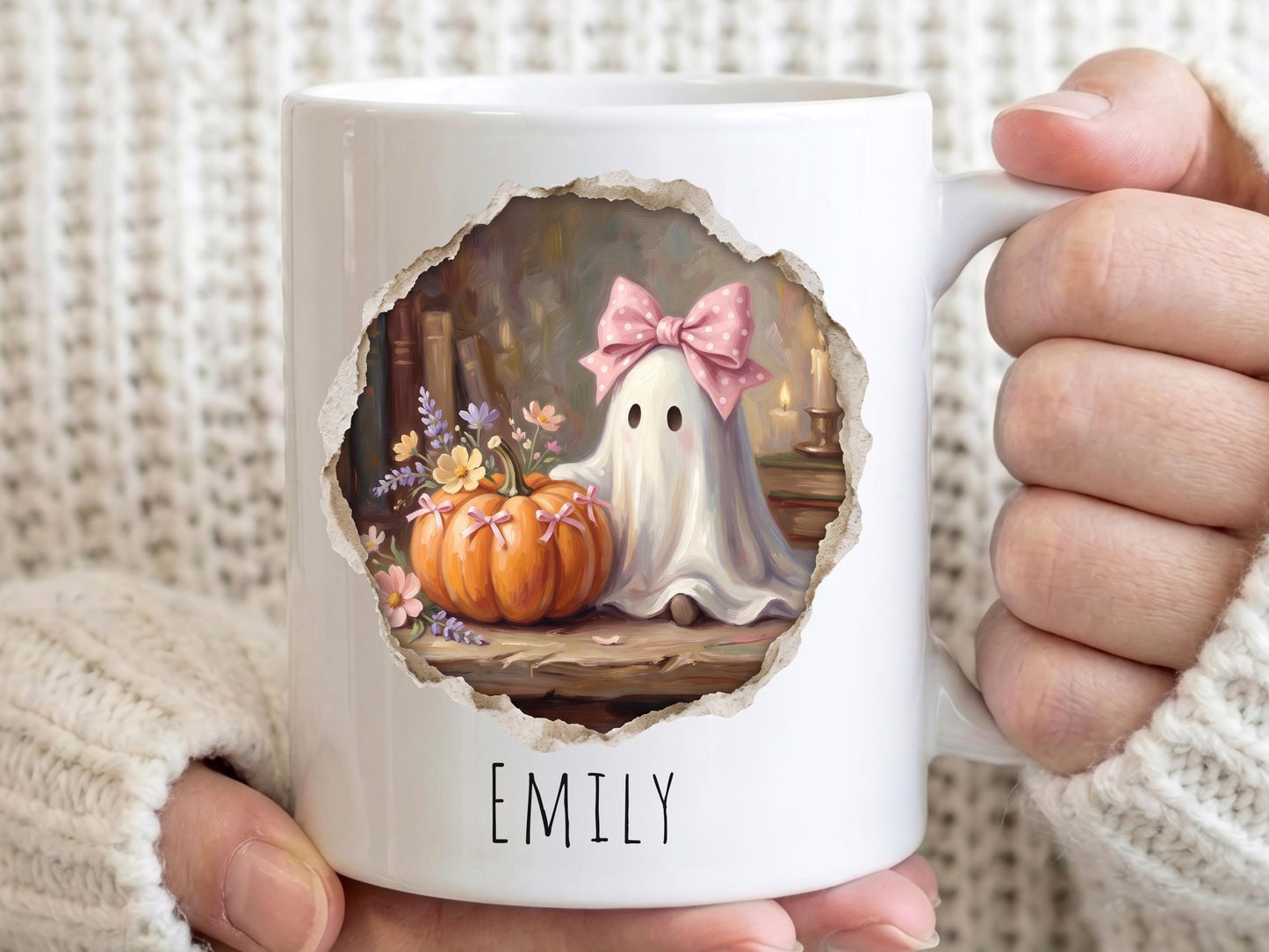 Cute Coquette Ghost Halloween Mug