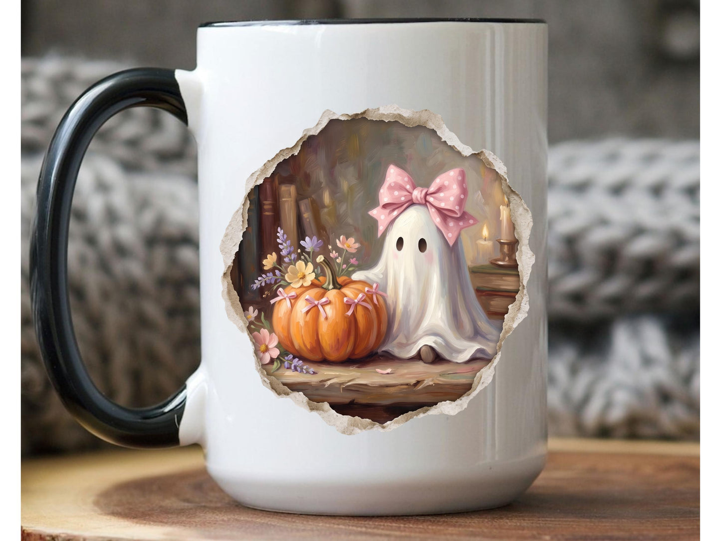 Cute Coquette Ghost Halloween Mug