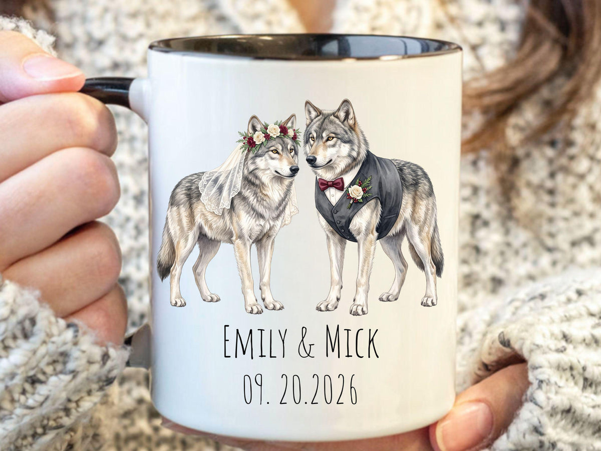 Timber Wolf Wedding Mug