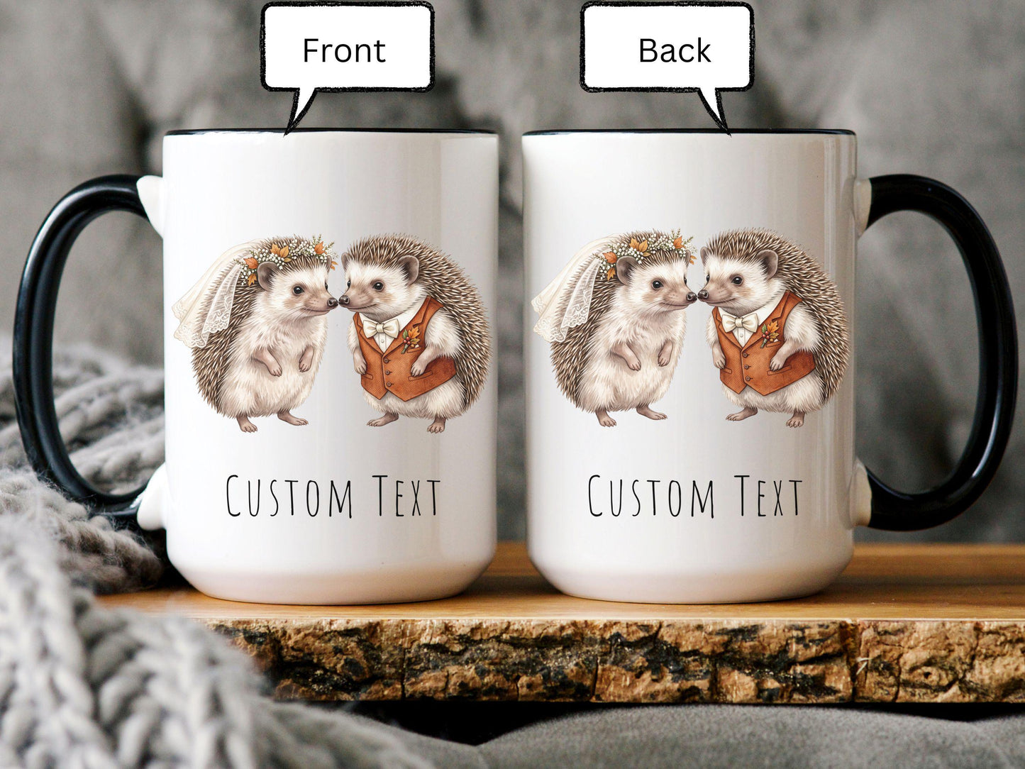 Personalized Hedgehog Wedding Mug