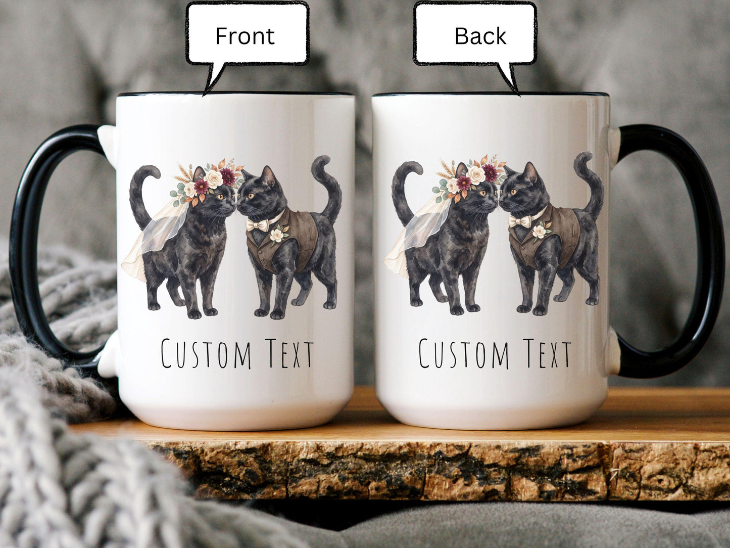 Personalized Cat Couple Wedding Mug