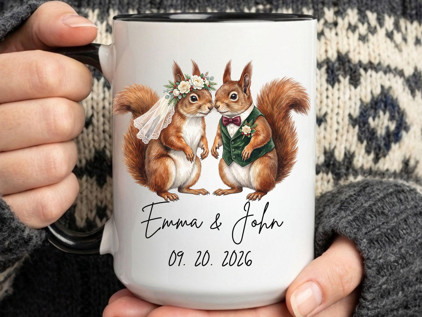 Personalized Squirrel Wedding Mug