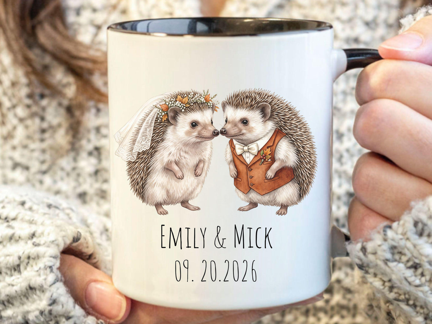 Personalized Hedgehog Wedding Mug