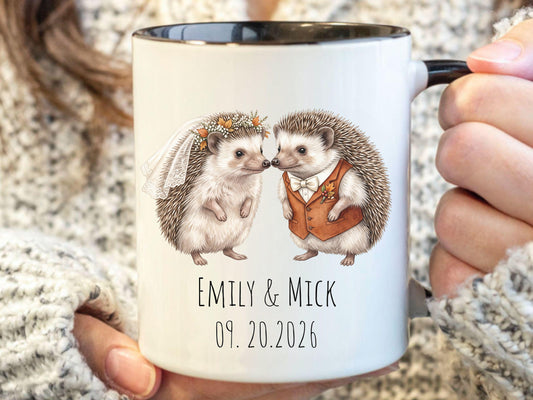 Personalized Hedgehog Wedding Mug