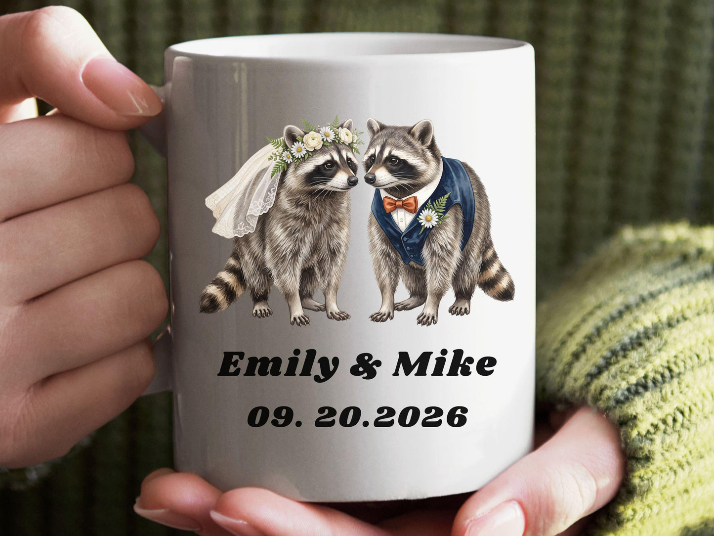 Trash Panda Raccoon Wedding Mug