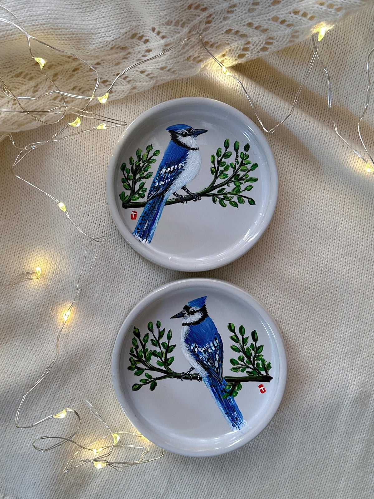Mr and Mrs Blue Jay Ring Dish, Christmas Present for Newlyweds