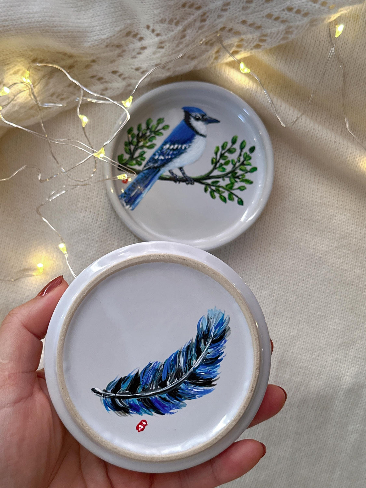 Mr and Mrs Blue Jay Ring Dish, Christmas Present for Newlyweds