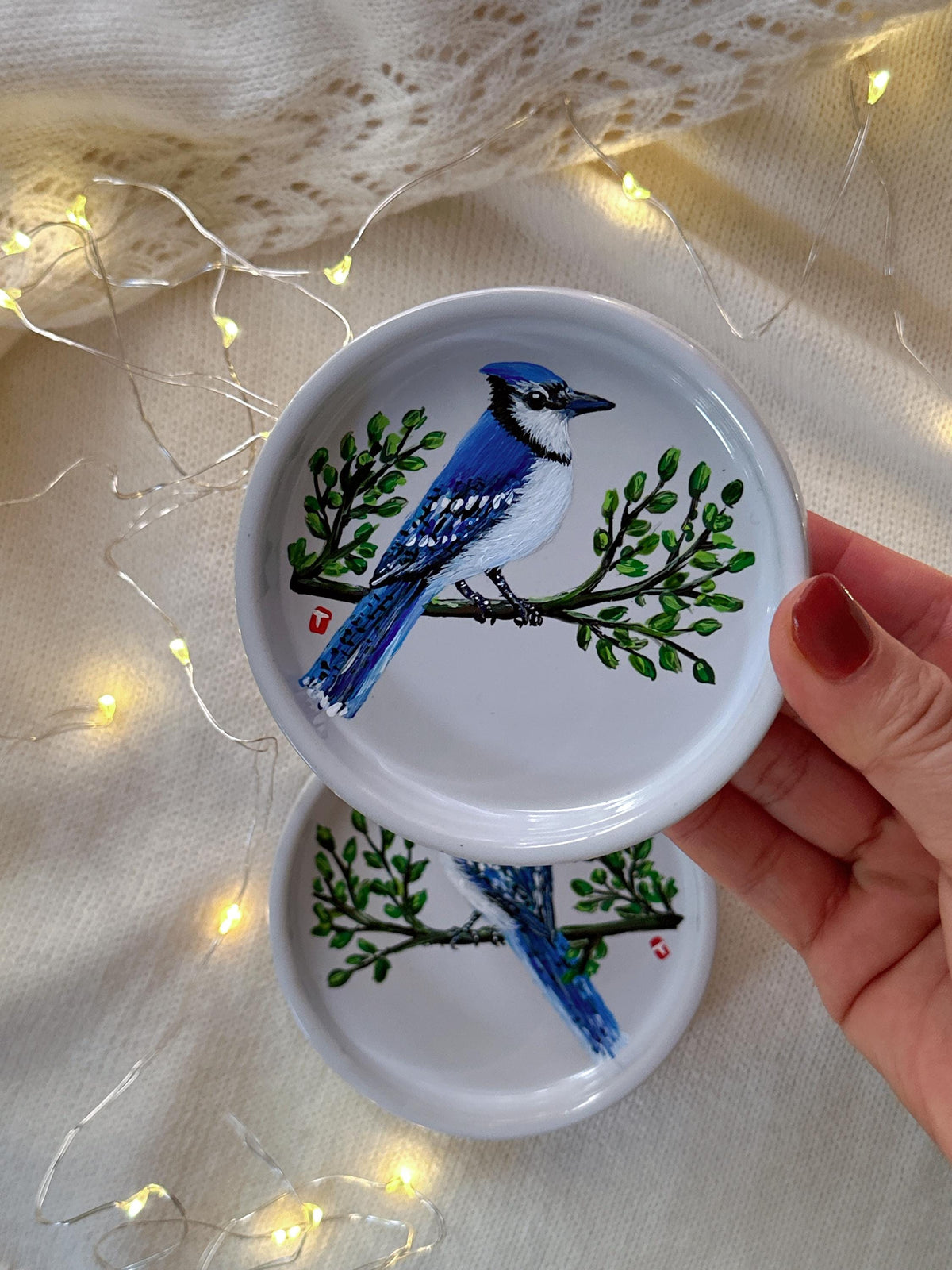 Mr and Mrs Blue Jay Ring Dish, Christmas Present for Newlyweds