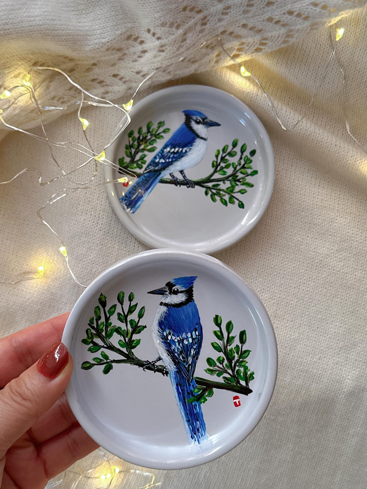 Mr and Mrs Blue Jay Ring Dish, Christmas Present for Newlyweds