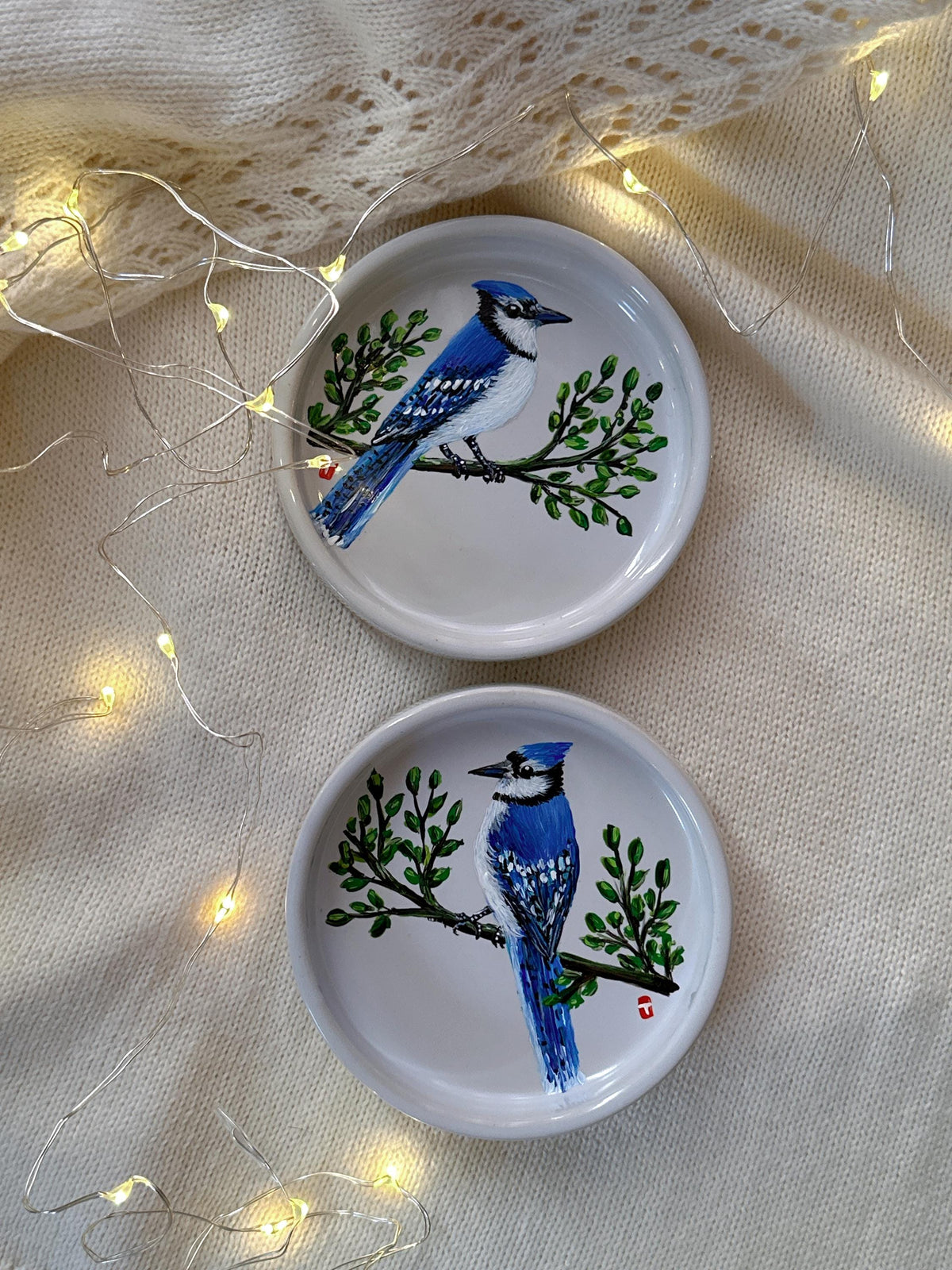 Mr and Mrs Blue Jay Ring Dish, Christmas Present for Newlyweds