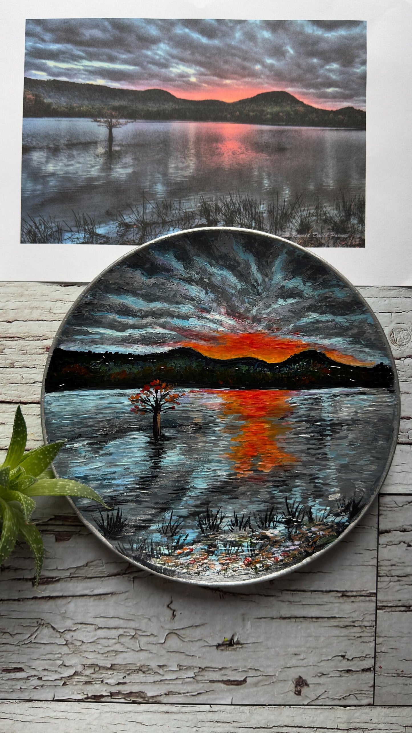 Hand-Painted Landscape Ring Dish