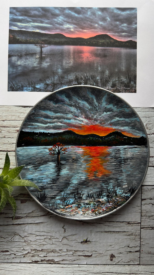 Hand-Painted Landscape Ring Dish