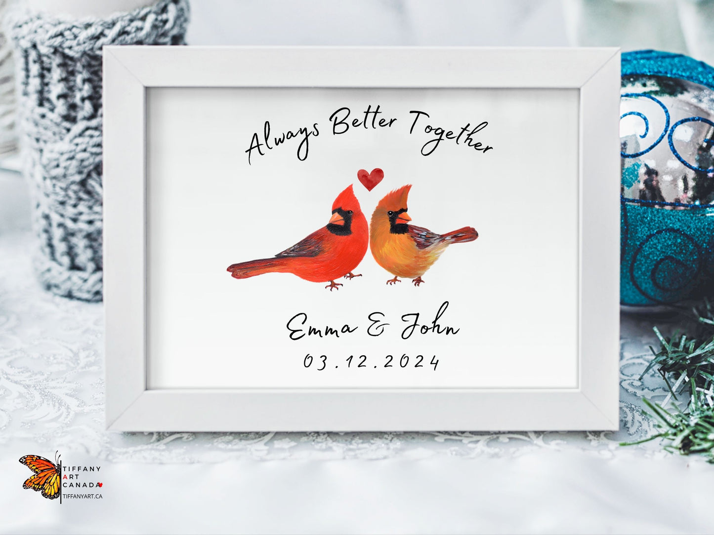 Personalized Cardinal Couple Print